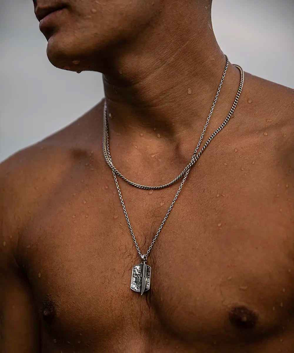 Collier Chaîne Cubain En Acier Inoxydable Argenté - Largeur 5 Mm, Longueur 50 Cm - Unisexe Tendance